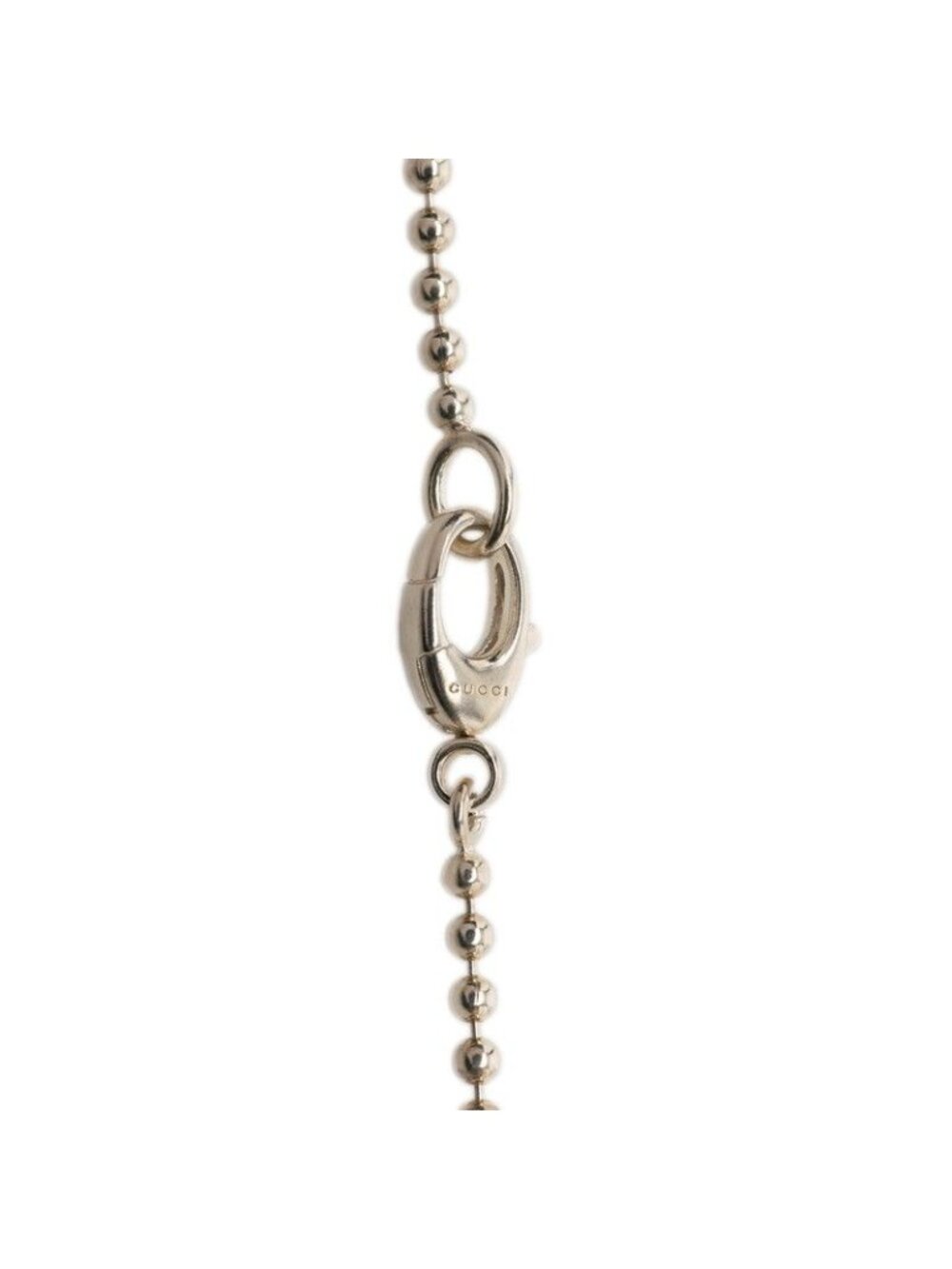 Gucci Cles Sherry Line Necklace Dog Tag Ball Chain Silver Multicolor - Picture 3 of 4